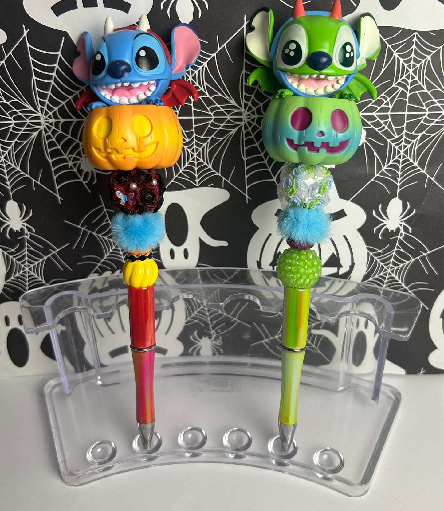 Halloween Pumpkin Stitch & Mickey Beaded Pens