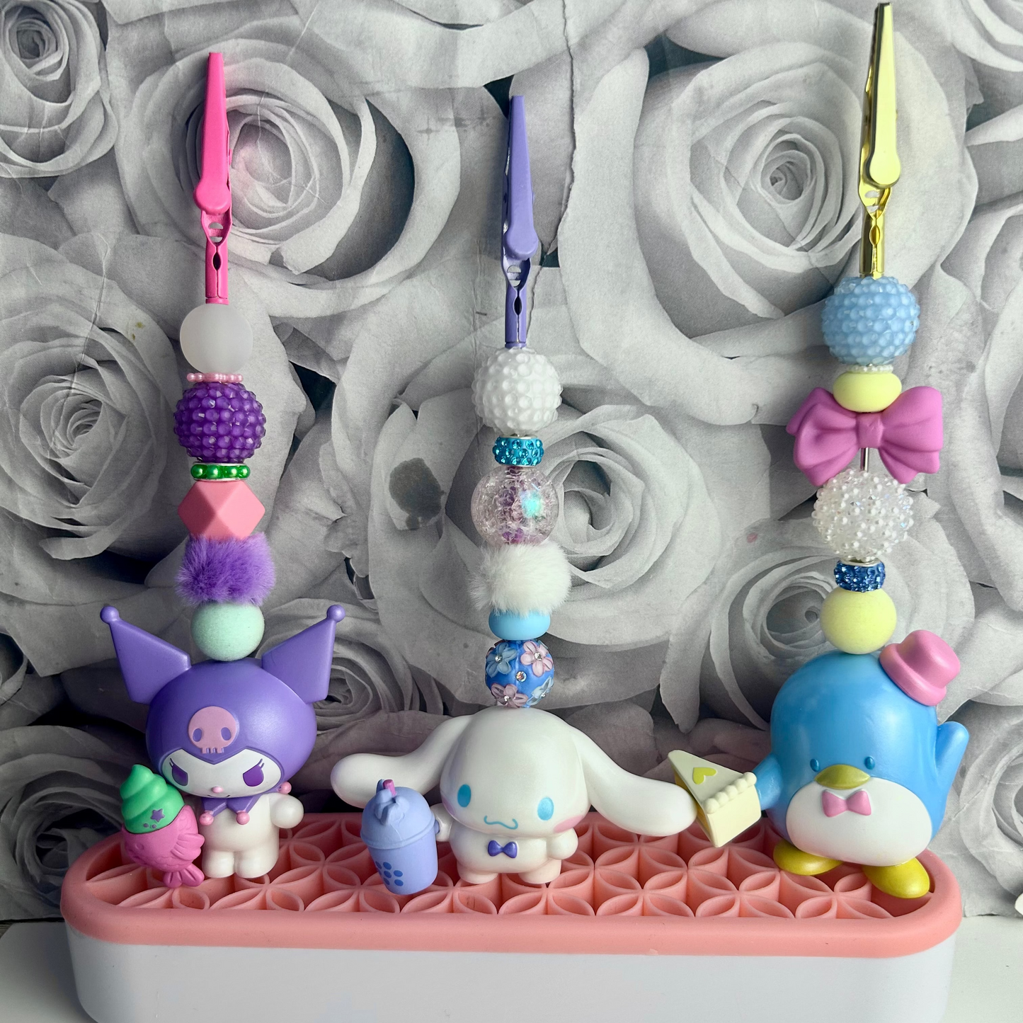 Cat & Friends Beaded Photo Clip Holders