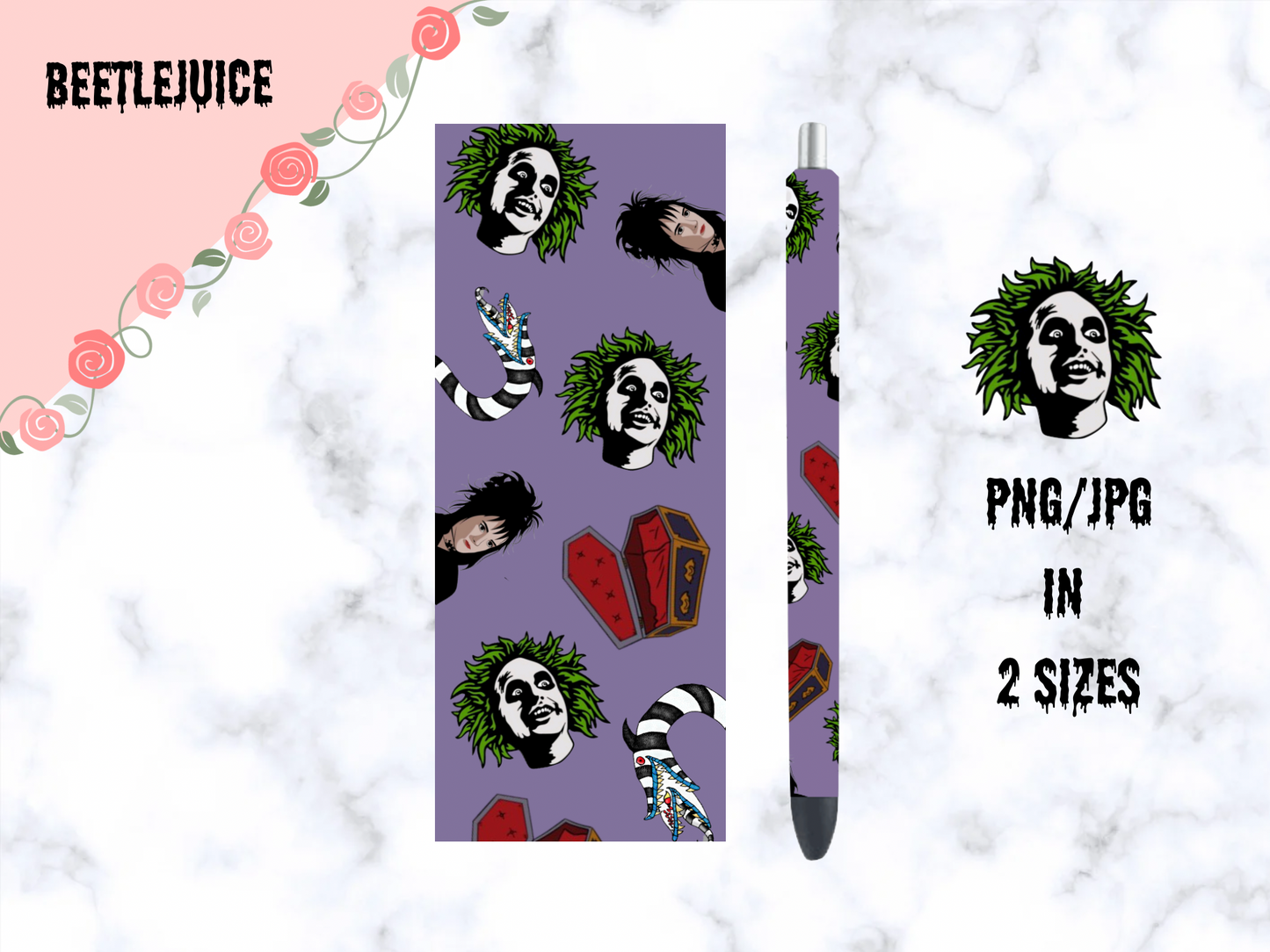 Halloween Beetlejuice Pen Wrap