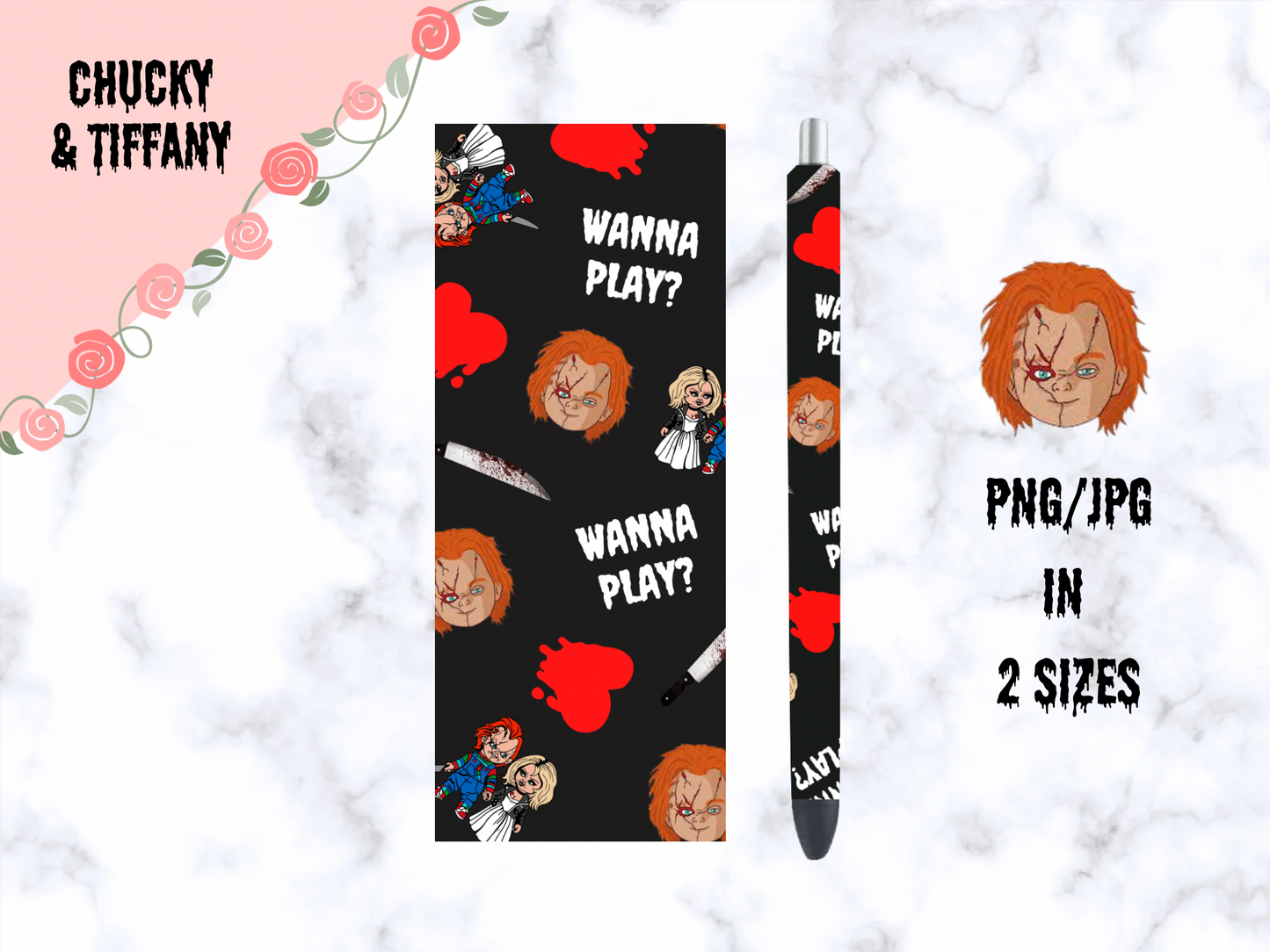 Halloween Chucky & Tiffany Pen Wrap