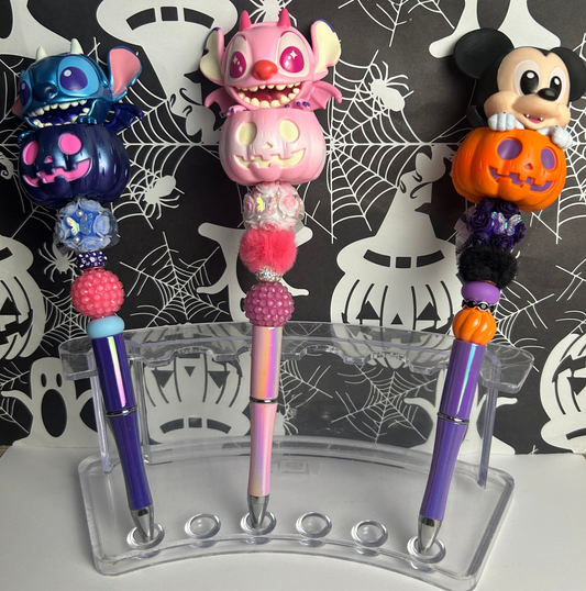 Halloween Pumpkin Stitch & Mickey Beaded Pens