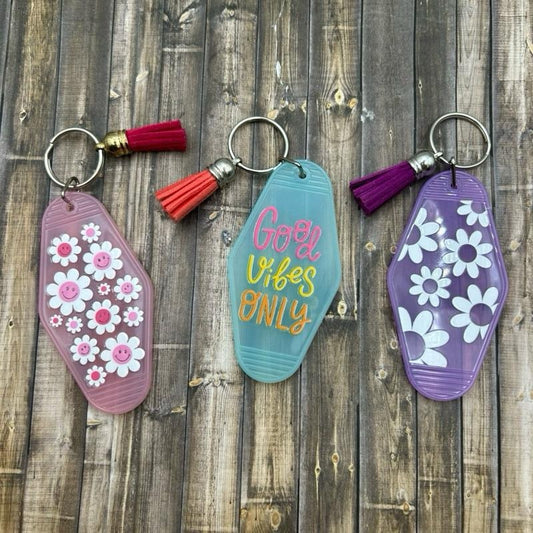 Retro Pastel Motel Keychains