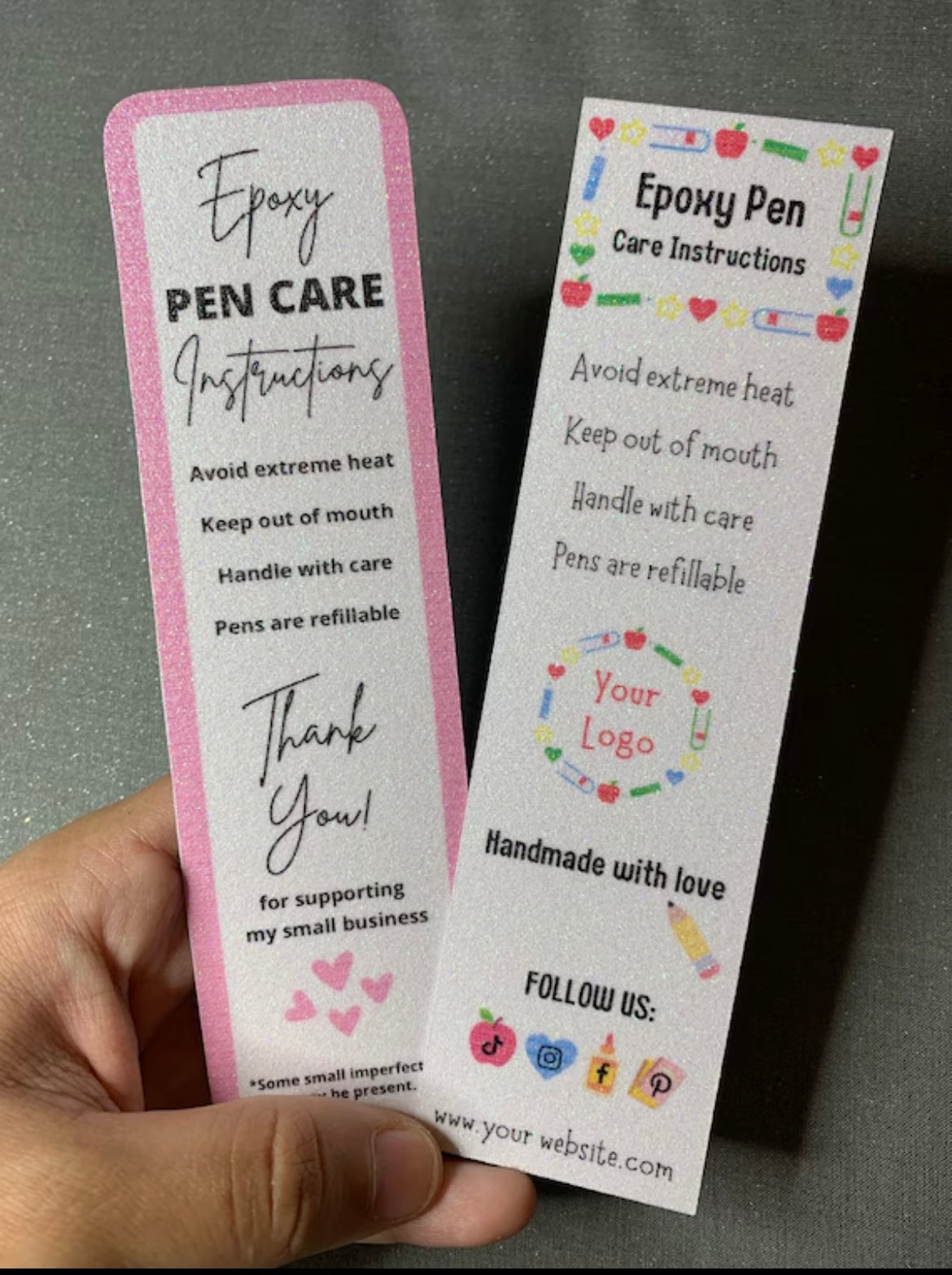 Custom Pen Care Cards