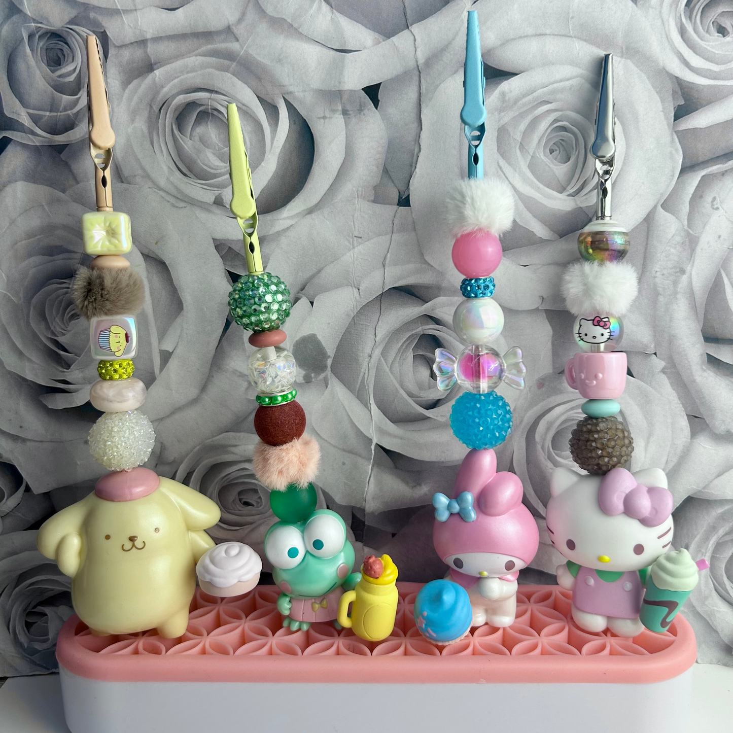 Cat & Friends Beaded Photo Clip Holders