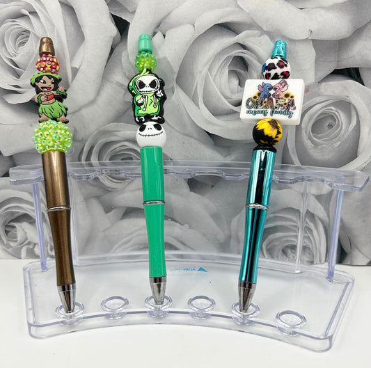 Blue Alien Beaded Focal Pens