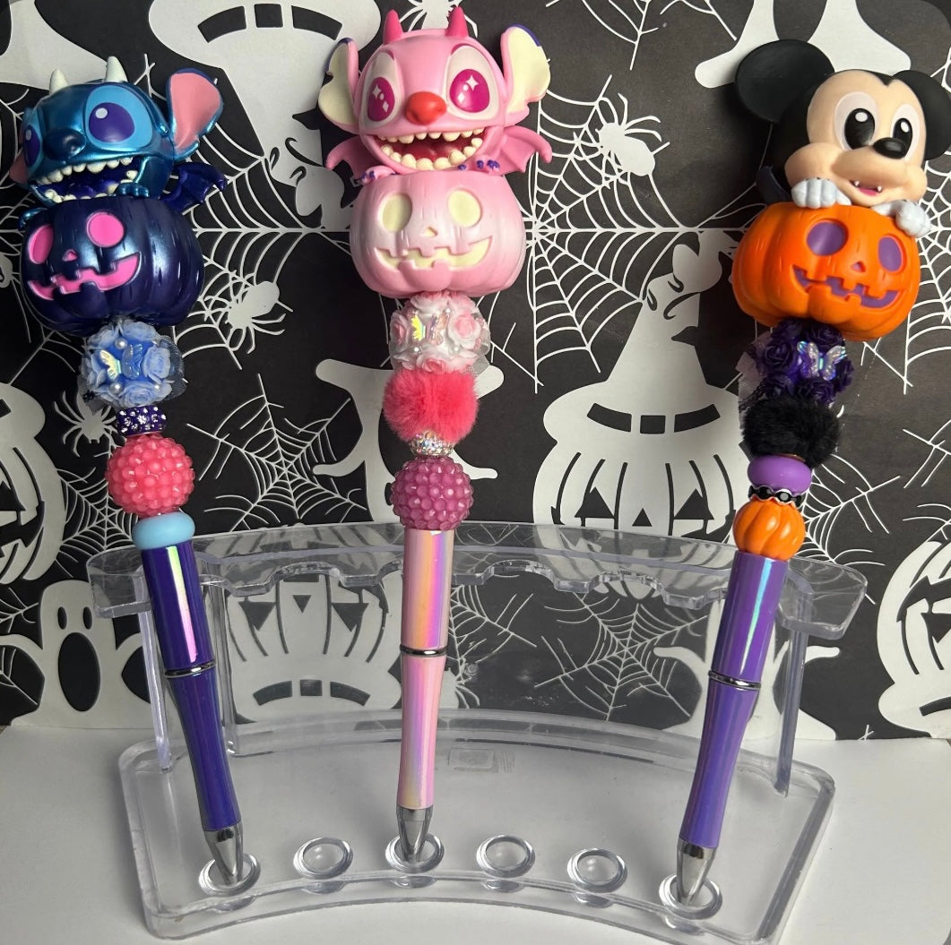 Pumpkin Alien and Friends Beaded Pens
