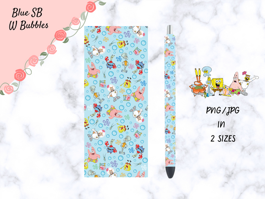 Blue SpongeBob W/ Bubbles Pen Wrap