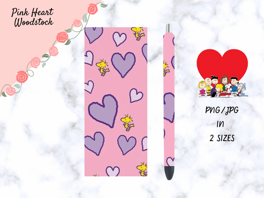 Pink Heart Woodstock Pen Wrap
