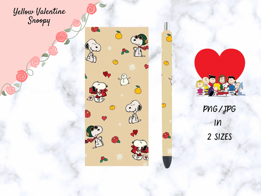 Yellow Valentine Snoopy Pen Wrap