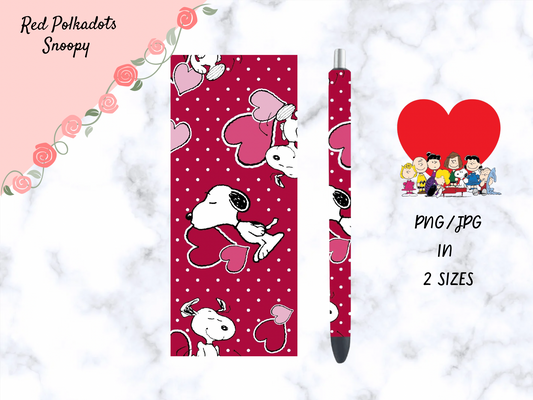 Red Polkadot Snoopy Pen Wrap