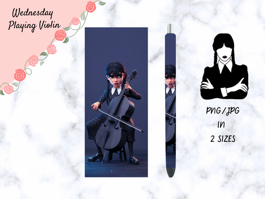 Wednesday Playing Violin Pen Wrap