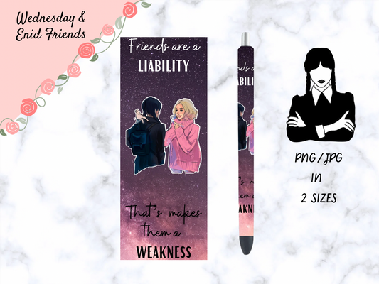Wednesday & Enid Friends Pen Wrap