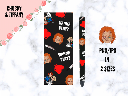 Halloween Chucky & Tiffany Pen Wrap
