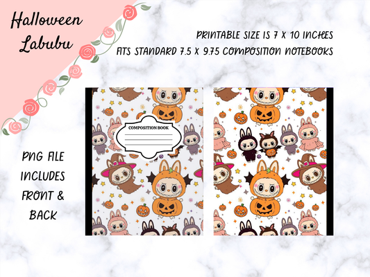 Halloween Labubu Composition Notebook Cover