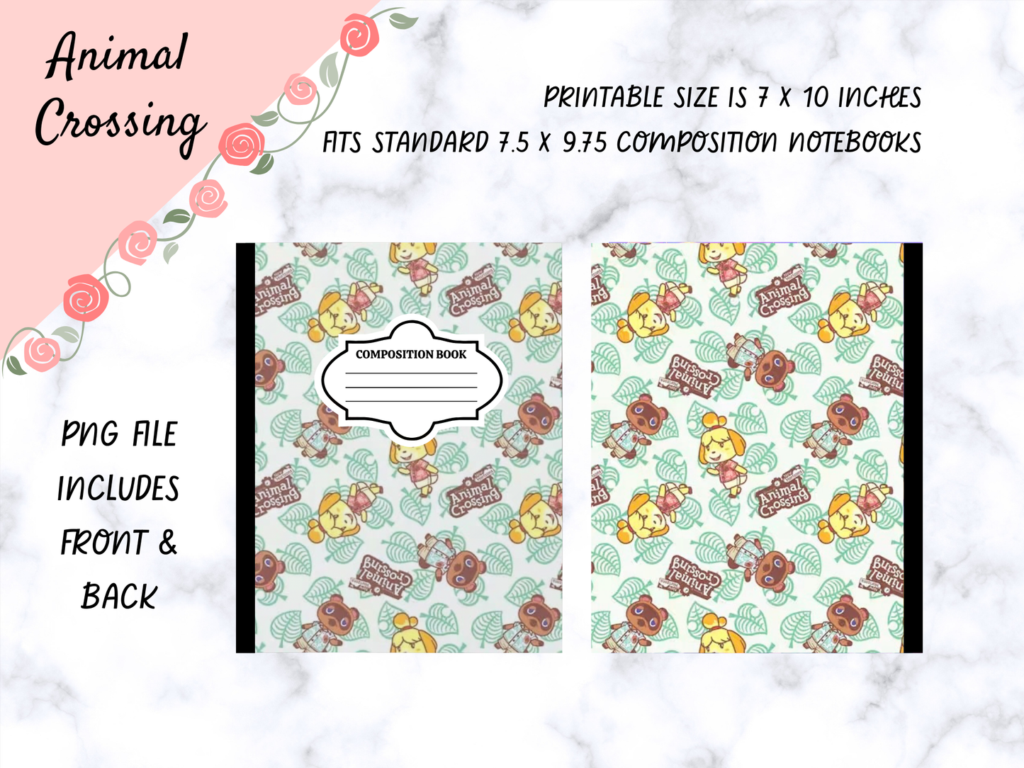 Animal Crossing Composition Notebook Cover