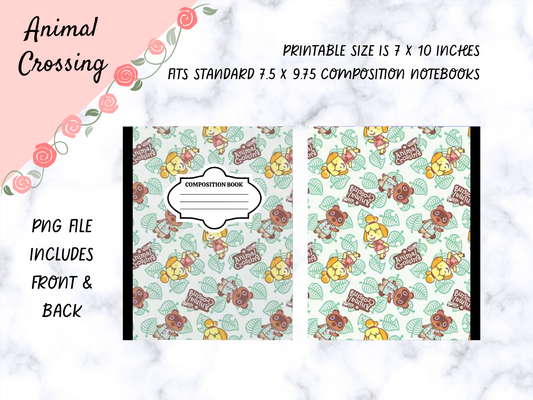 Animal Crossing Composition Notebook Cover