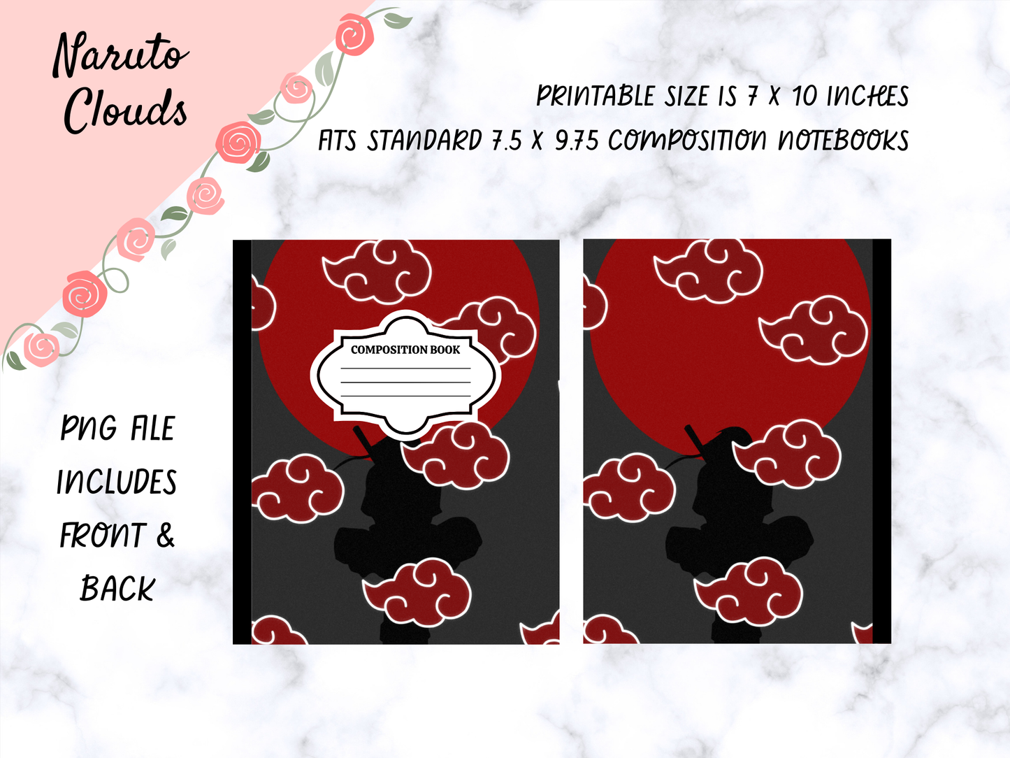 Naruto Clouds Composition Notebook Cover