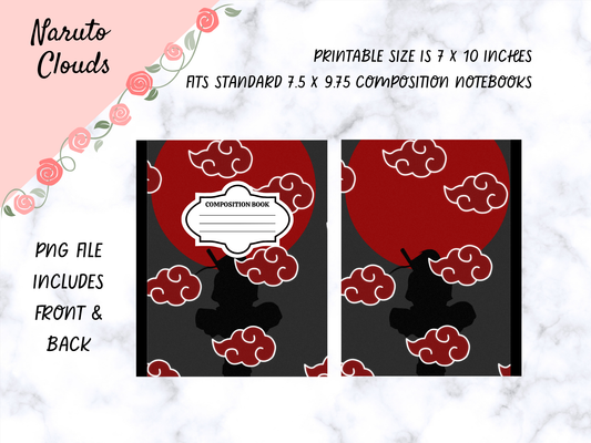 Naruto Clouds Composition Notebook Cover