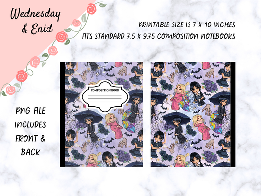 Wednesday & Enid Composition Notebook Cover