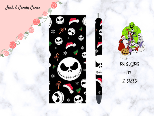 Jack & Candy Canes Pen Wrap