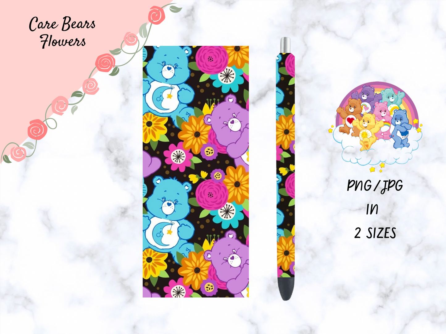 Care Bears Flowers Pen Wrap