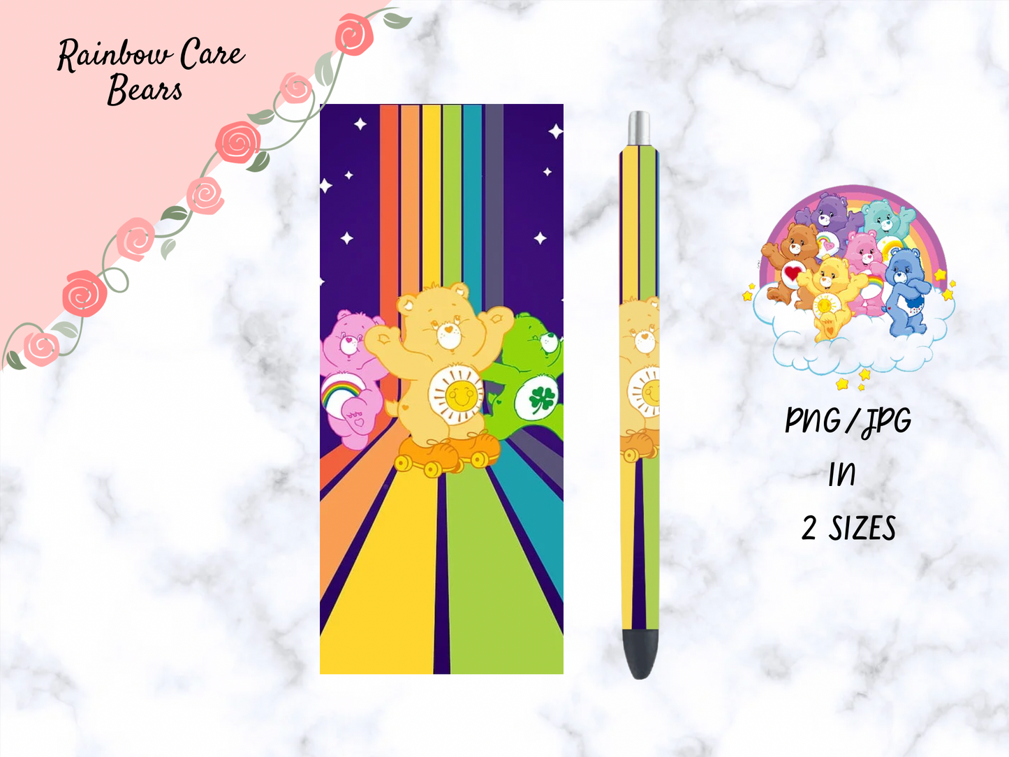 Rainbow Care Bears Pen Wrap