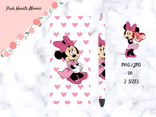 Pink Hearts Minnie Pen Wrap