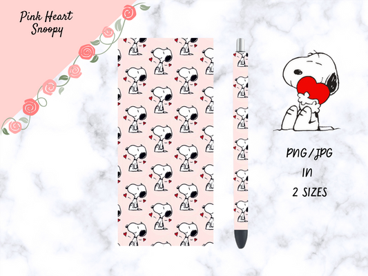 Pink Heart Snoopy Pen Wrap