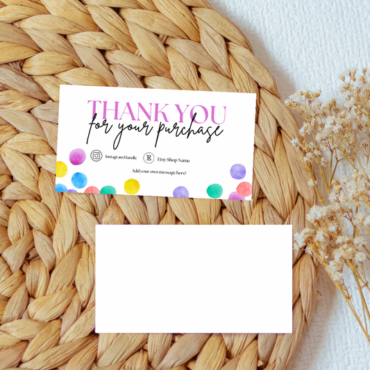 Colorful Polkadots Thank You Cards
