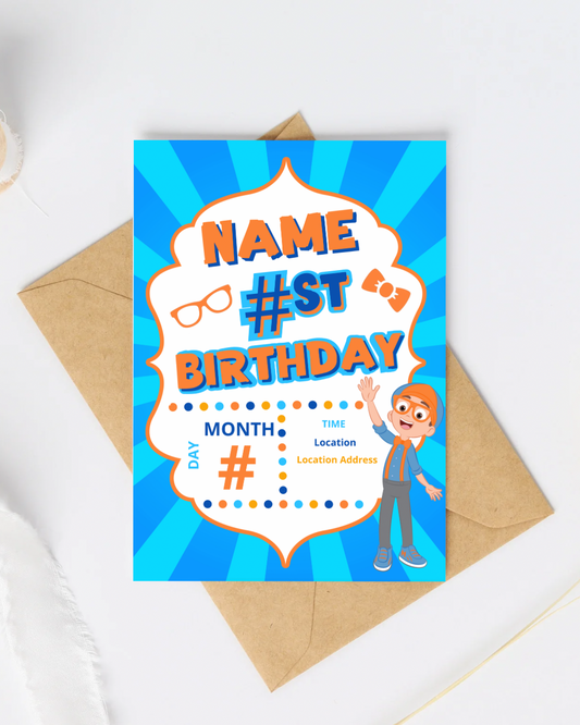 Blippi Birthday Invitations