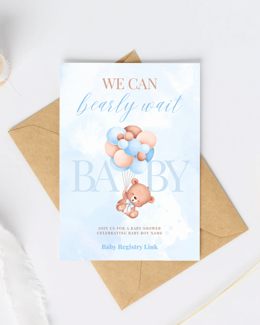 Bear Baby Shower Invitations