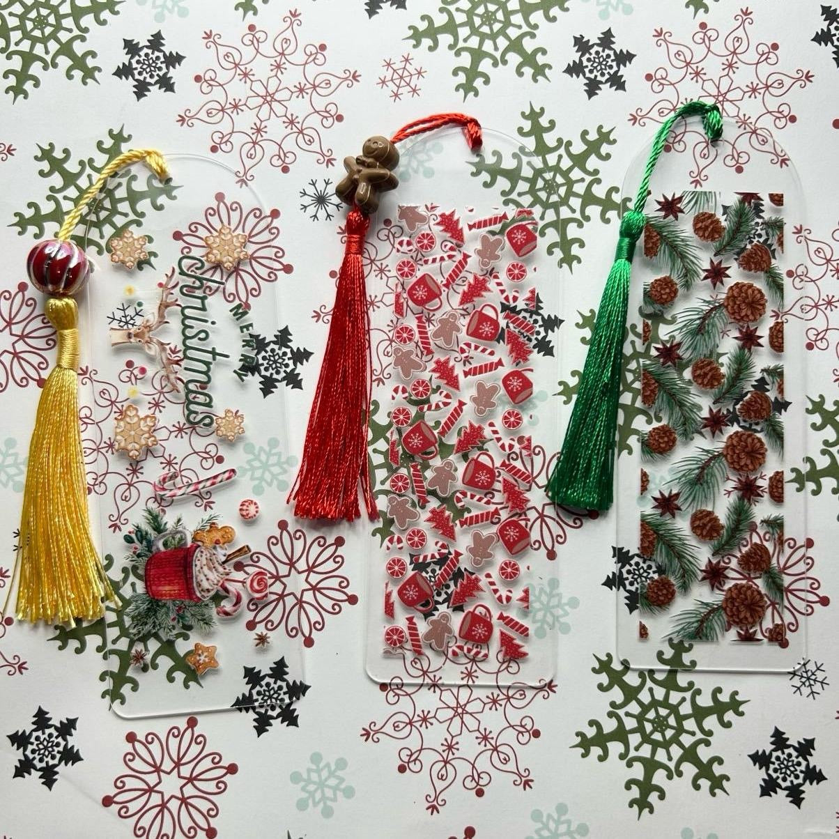 Acrylic Christmas Tassel Bookmarks