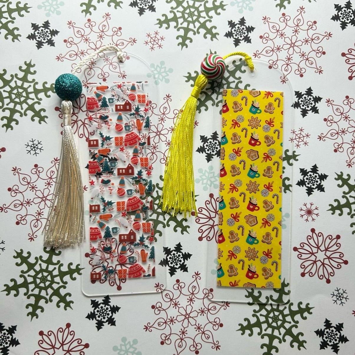 Acrylic Christmas Tassel Bookmarks